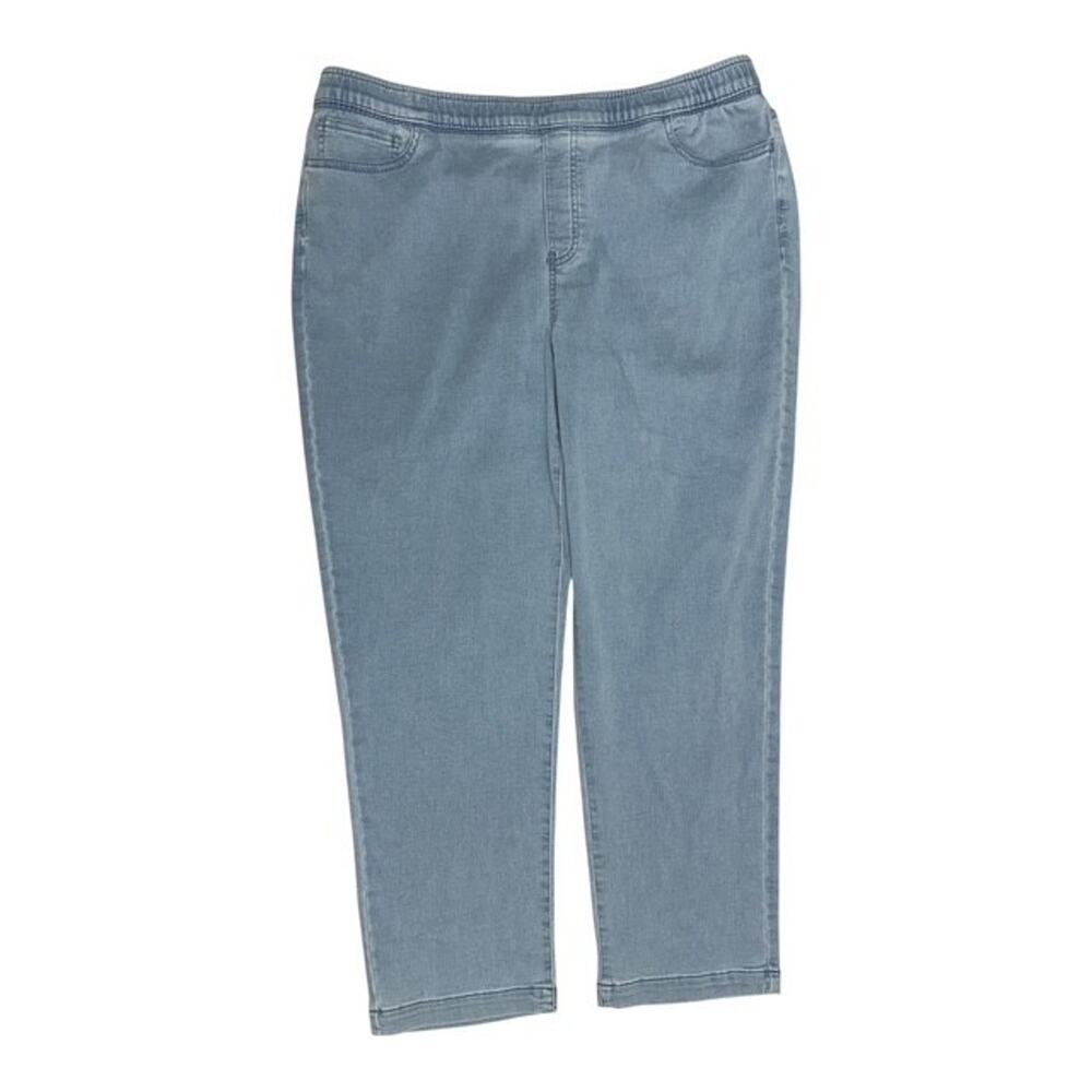 J Jill Large Slim Leg Ankle Jeans Purejill Denim Lite Blue Pull-On Stretch Waist